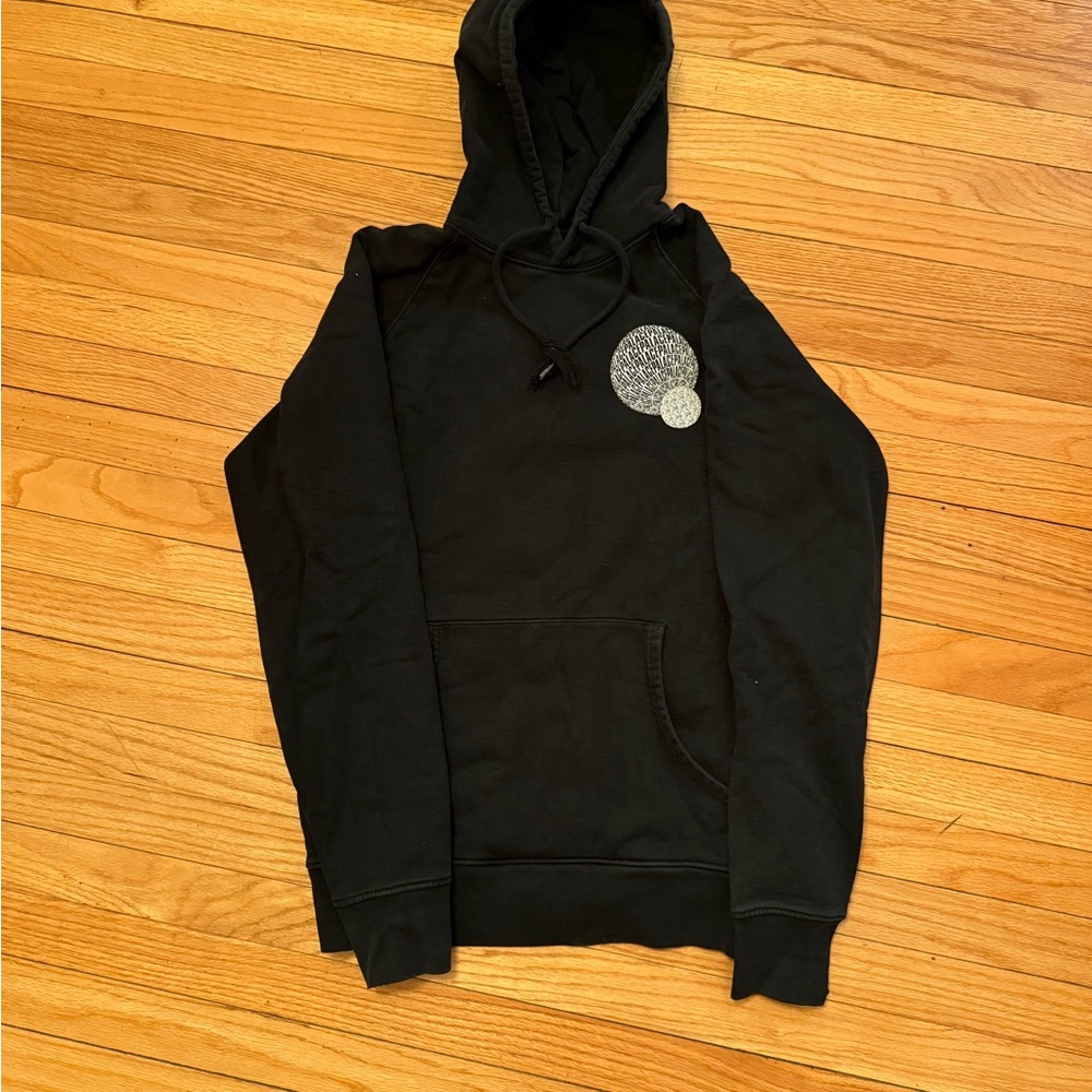 PALACE Black Hoodie with Silver Accents